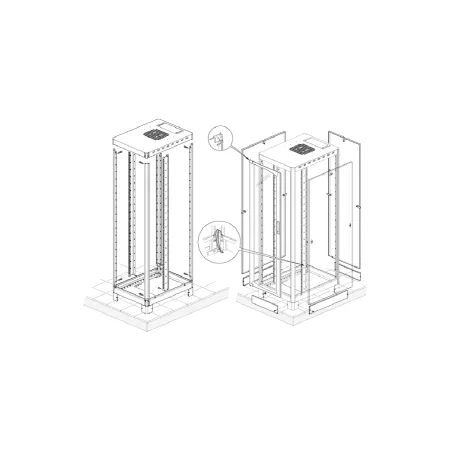 Szafa Stojąca Złożona 42u 600x800 Rack 19 Drzwi Szklane